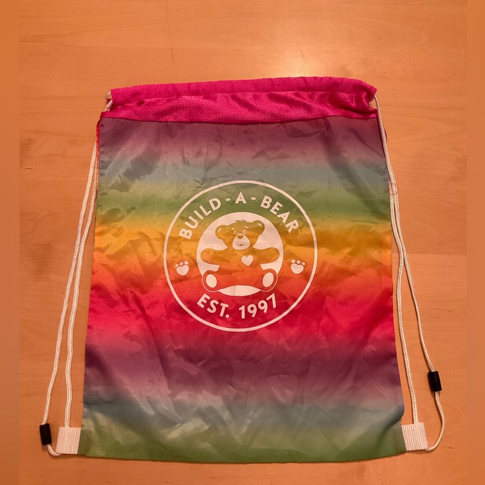 Build A Bear Rainbow Drawstring Bag